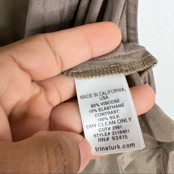 Trina Turk Shawl Neckline Champagne Tank size M - Picture 4 of 6